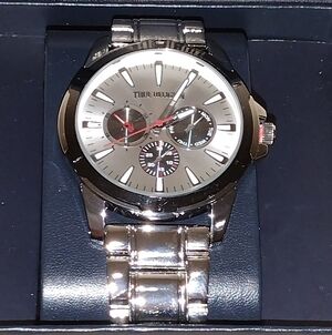 TRUE RELIGION MEN'S WATCH SILVER TRUE RELIGION SILVER MENS WATCH WITH DENIM BOX
